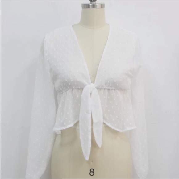 💃🏻Gypsy Polka Dot Crop Top Knotted Front Top. - Picture 2 of 7